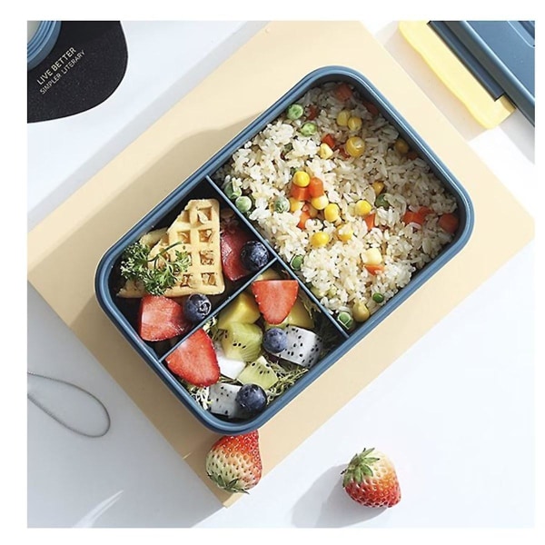 1200 ml:n bento-lounasrasia, useita osastoja, kannettava elintarvikelaatuinen muovinen bento-lounasrasia