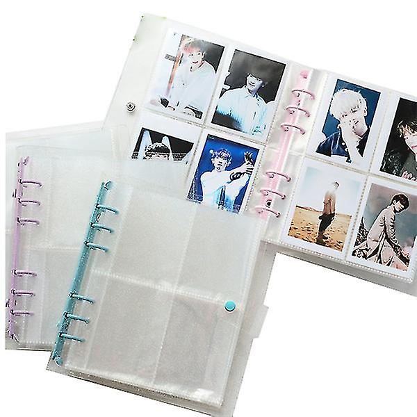 100 lommer fotoalbum mini album scrapbog til fotos Saml bog 3 tommer fotokort bindemiddel - Purple
