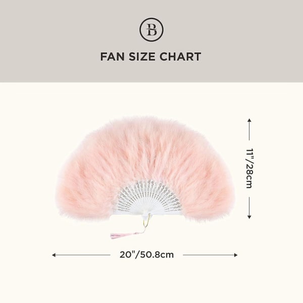 Feather Fan 20s Vintage Folding Fan Flapper Hand Fan Pink