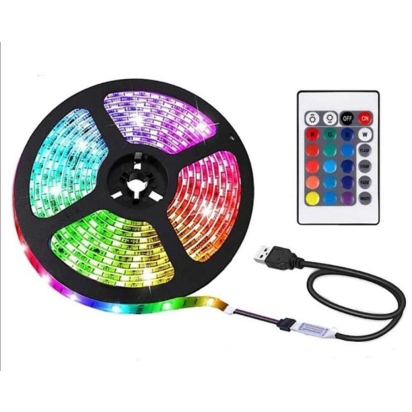 2M IP65 LED-strimmel RGB SMD5050 - TV - Computer - Bil - USB Multicolor 4PC