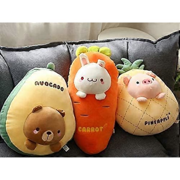 18\" Bjørn Plysjpute Søt Avokado Kosedyr Kawaii Squishy Anime Bjørn Plysj Myk Kosepute Plysjleketøy Gaver til Barn Gutter Jenter Halloween
