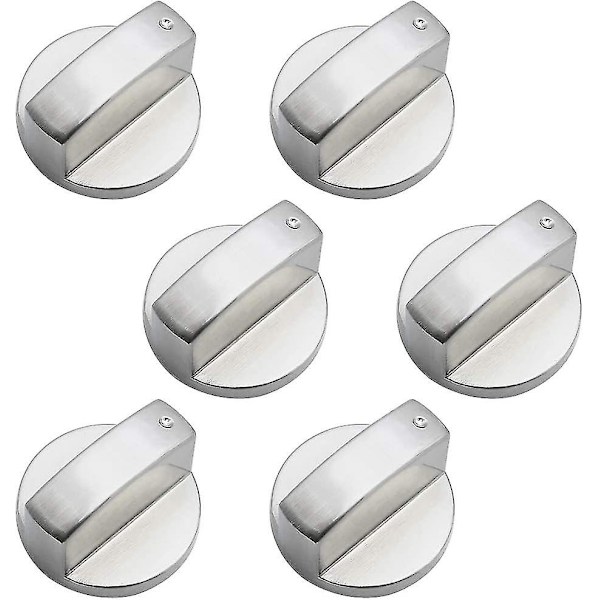 6 stk. Universal Metall Kontrollknapper Gasskomfyr Knott 6mm Universal Kontrollknapper Komfyr Knott For Gasskomfyr Kokeovn Platetopp