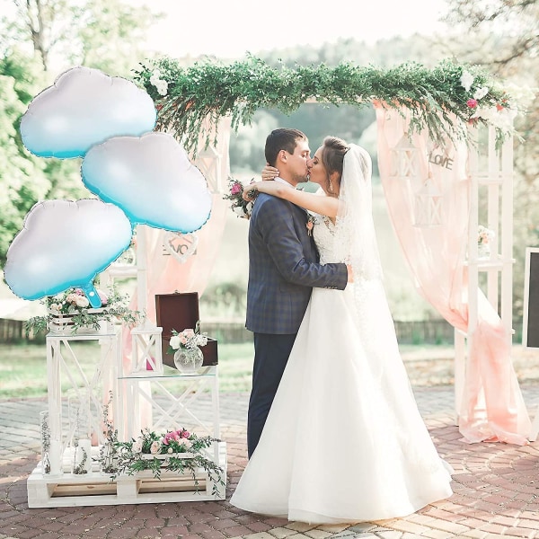 12 stykker skyfolieballonger aluminiumsmylarballonger skyballonger for dekorasjon til bryllupsbursdagsfest, gradient blå