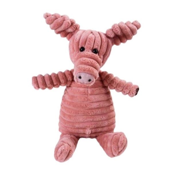 Plush Hundeleksaker Djurformade Bita-Resistenta Pipande Leksaker Corduroy Hundeleksaker för Små Hundar Valpar Husdjur Träningstillbehör pink pig