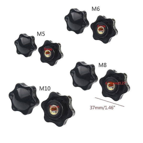 10 stk. M5/m6/m8/m10 Innvendig Gjenget Sekskantet Hode Klemskrue Knot Wing Nut M10