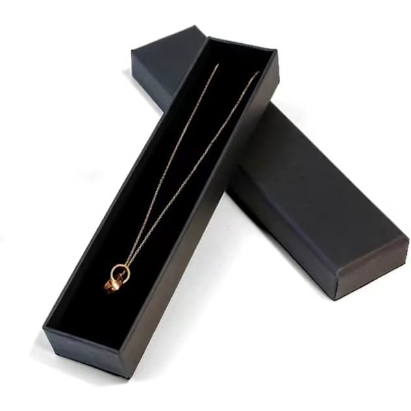 1 st armband presentförpackning, svart långt halsbandsetui Kraft smyckeskrin presentförpackning för halsband för örhängen kedjesmycken
