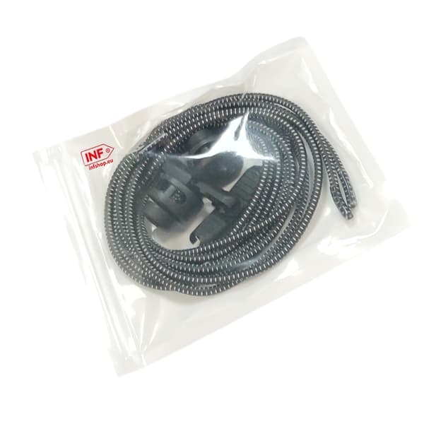 Elastiske snørebånd uden bindebånd 110 cm 1 par Sort Sort Black