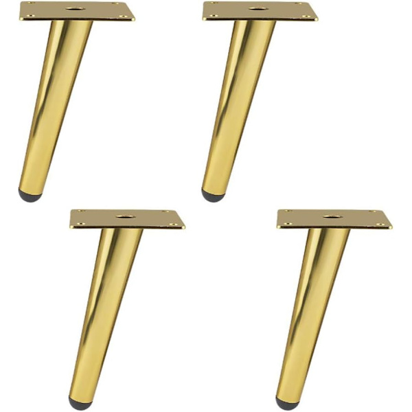 4 stk. møbelben, DIY møbler metalbord skrå koniske ben, møbelskab fødder sofa fødder skrå vinkel, til bord (10cm)