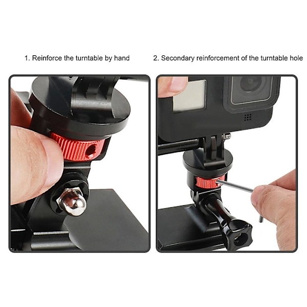 SS45181-A1 Aluminiumlegering 1/4 tums Skruv Stativ Adapter för Insta360 Gopro DJI, 360 Graders Rotation Multicolor Black Red