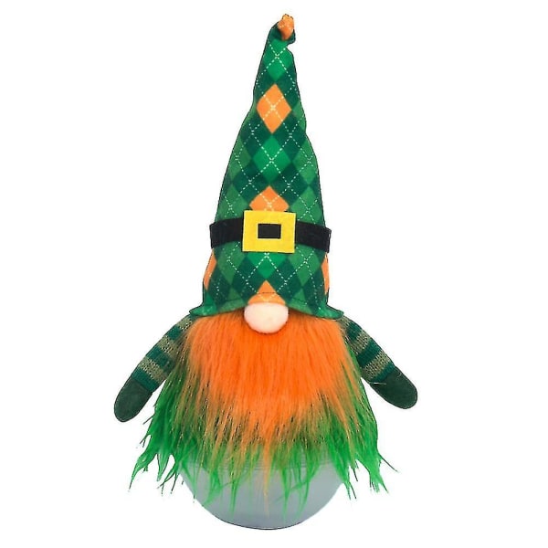 St. Patrick's Day Gnome Plys Elf Dekorationer, Hjem Bord Ornament, A Hy