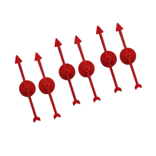 6 stk. Spinner 10CM Plast Roterende Pil DIY Brætspil Børnelegetøj Tilbehør Red