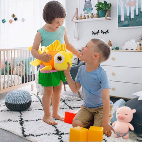 13.8\" Guldfisk Gosedjur Mjuk Söt Fisk Plysch Kudde Leksak Present till Barn, Gul