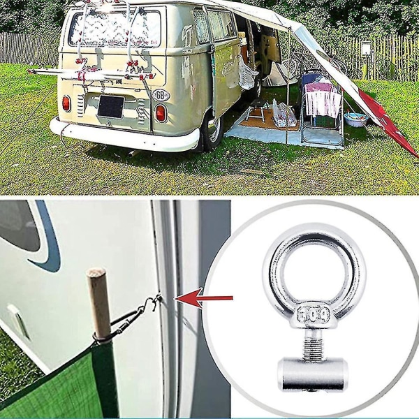 2x Rustfrit Stål Markiseskinne Stopper Stopper Autocamper Campervan Campingvogn
