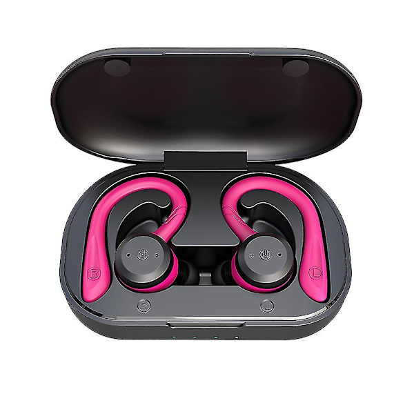 20 Timers Spilletid Vandtæt Bluetooth Hovedtelefoner Dobbelt Bærbar Sports Trådløse Hovedtelefoner Tws Ipx7 Øretelefoner Stereo Z pink