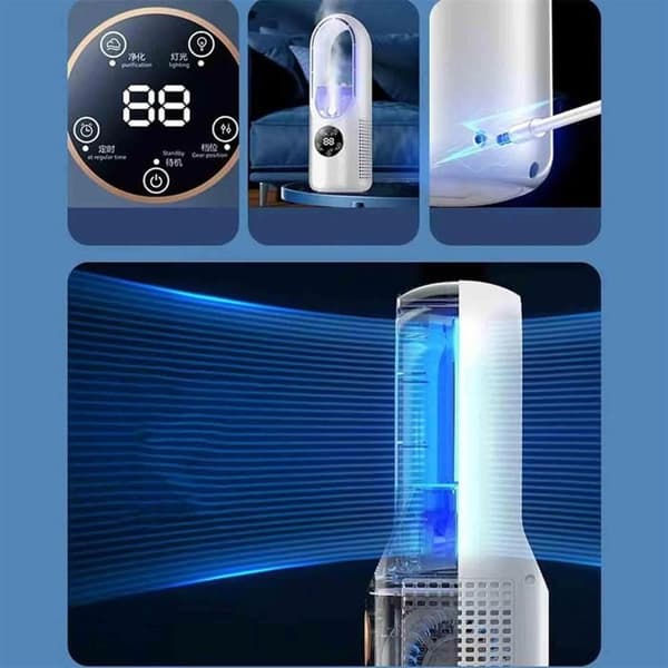 Luftkonditioneringsfläkt - RISING FF - Mini USB luftkonditionering - 6 hastigheter - Tyst - Bärbar
