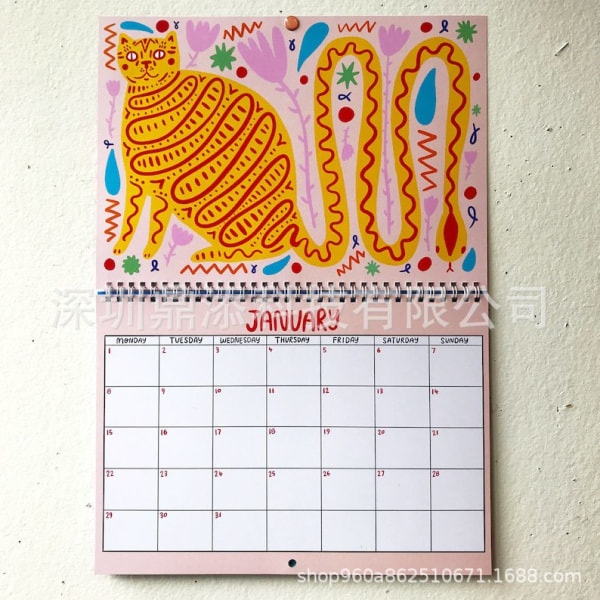 Kitty-kalenteri 2024 | Seinäkalenteri 2024 | Kissakalenteri | 2024 Seinäkalenteri 2024