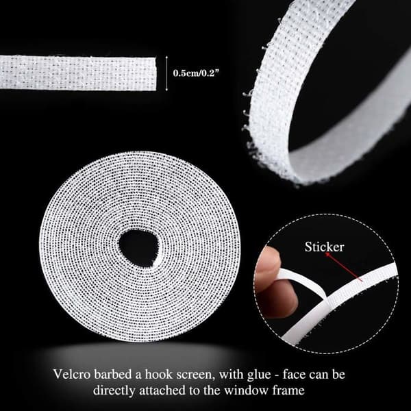 Selvklæbende vinduesmyggenet 150 x 130 cm (3 stk) i hvid polyester - netsæt + 4 strimler