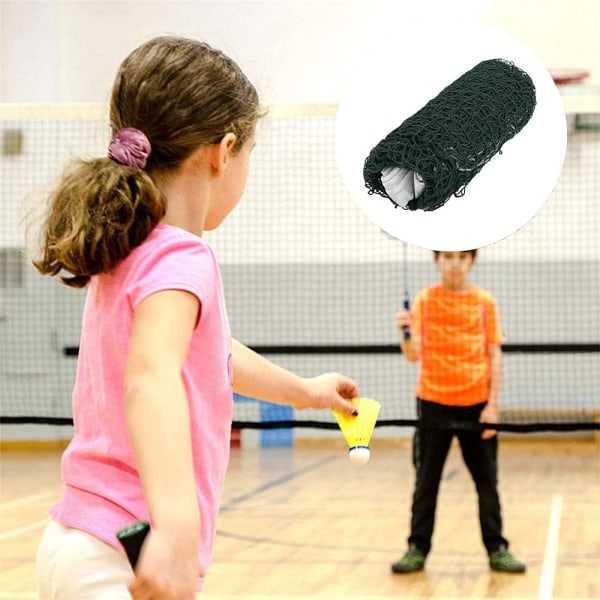 Sammenleggbart badmintonnett bærbart justerbart volleyball tennisnett treningsnett for hage skolegård utendørssport 6,1X0,76M(grønn)
