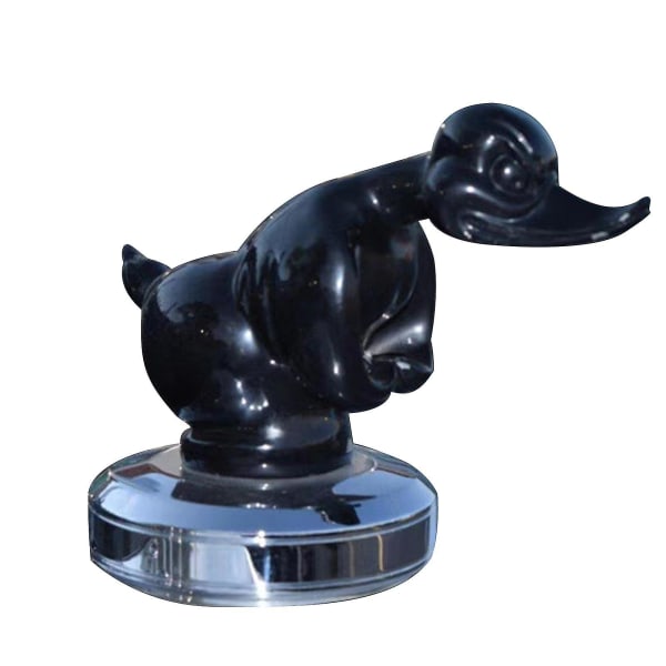 Angry Duck Hood Ornament, harpiks Bilemblem Konvoj Hood Ornamenter Til Trucks Decor Til Inde eller Udenfor Bilen, 7 tommer Black