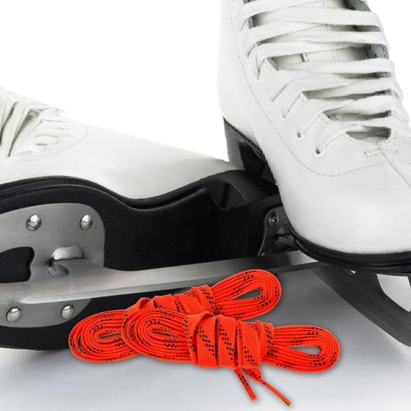 Polyester Skøytesnører Flate Hockeyskøytesnører for Ishockeyspillere Rød 1 Par