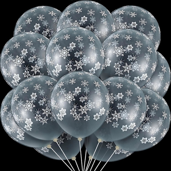 100 Stykker Klare Snefnug Balloner Vinter Gennemsigtige Latex Balloner til Jul Fødselsdag Bryllup Fest Dekorationer