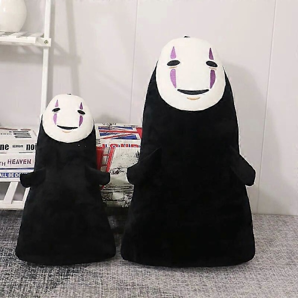 40/60cm Japanilainen Anime Henkien Kätkemä Kasvoton Mies Pehmolelu Ei Kasvoja Aave Muoti Täytetty Lelu Nukke Lapsille Lahja Joulukoriste black about 60cm