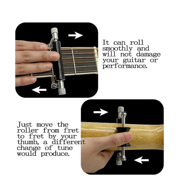 2 Pak Guitar Rullende Capo Glidende Justerbar Rustfrit Stål Modulationsklemme