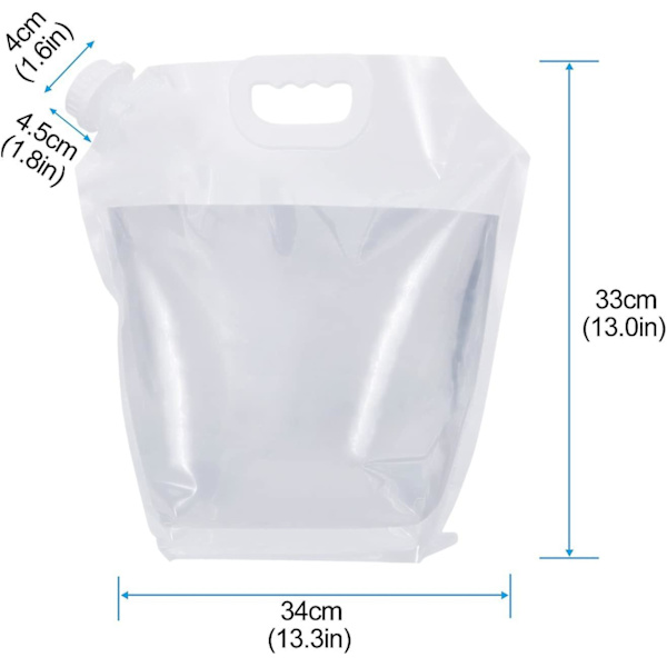 Hopfällbar Vattentank Behållare 4 Pack 5l Bpa Fri Plast Vattenbärare Bärbar Vattentank Lätt Platsbesparande Utomhus Fällbar Vattenpåse För S