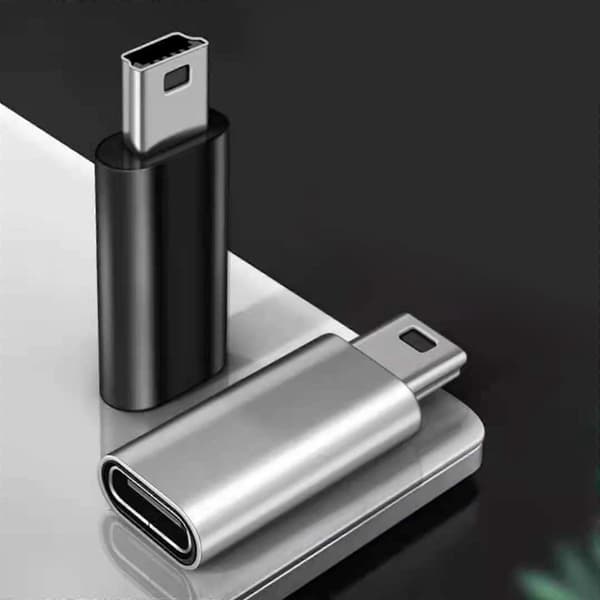 USB C Hona till Mini USB Hane Adapter för GPS Navigation, Typ C Adapter Black