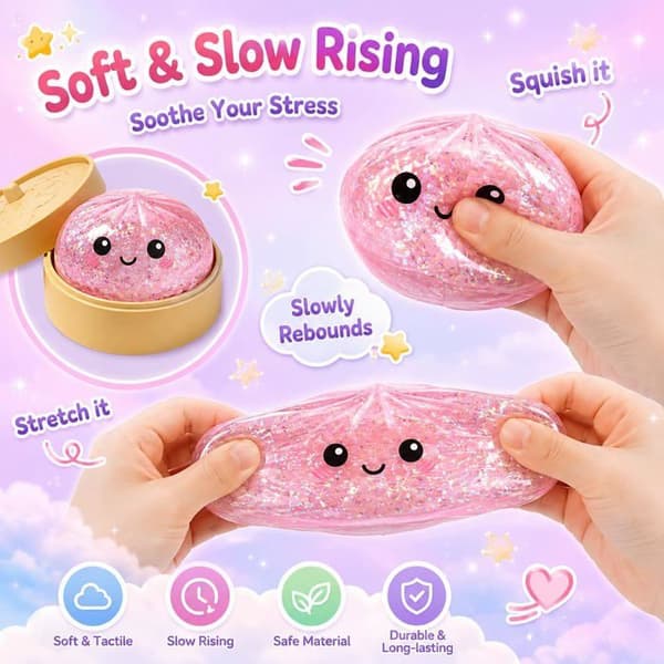 8-delt Squishy Box, Realistiske Squishy Stressaflastere, Langsom Stigning, Bløde og Søde, Ideelle som Gaver eller Souvenirs