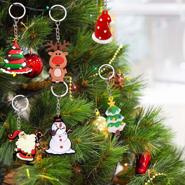Jul adventskalendrar Nyckelring Ornament Dekoration Julklapp 24 dagars nedräkning Nyhet G