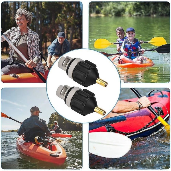 Sup Pump Adapter 2 Pieces Inflatable Valve Adapter Inflatable Boat Kayak Inflatable Head Accessory for Inflatable Boat Kayak Canoe Paddle Boat