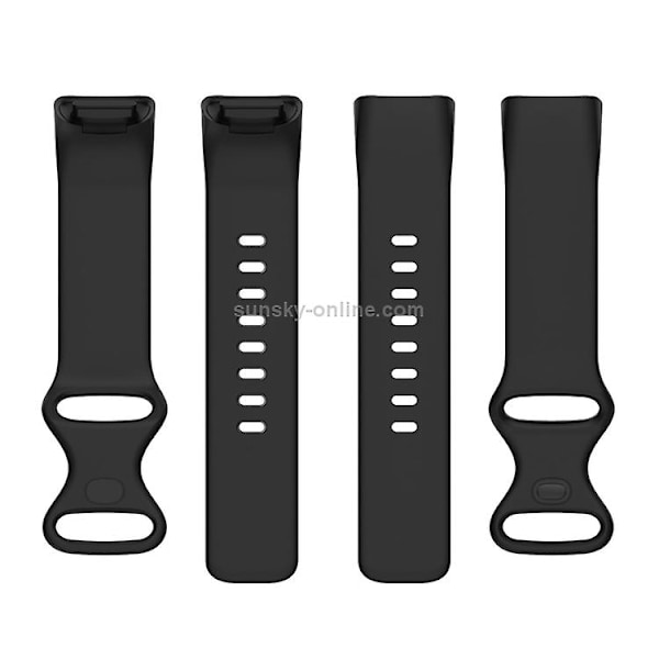 Til Fitbit Charge 5 silikone urrem Black L