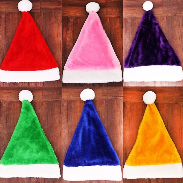 Julefløjl nissehue Unisex Komfortabel kreativt flerfarvet julehat til voksne og børn til julefest Jau Navy Blue