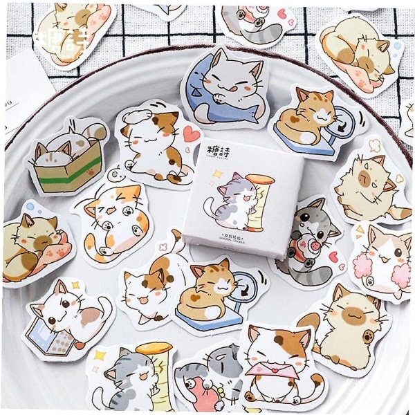 Kattdekal för flickor Anteckningsbok Kawaii dekor för säng Bok Spegel Penna Dagbok Dekoration Japanska brevpapper Dekaler Barn Present