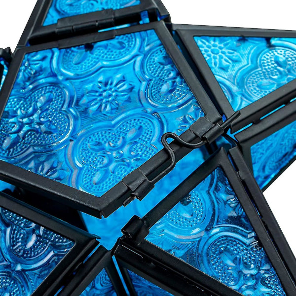 stearinlys lykt vindusdekorasjon hengende ornamenter - blå