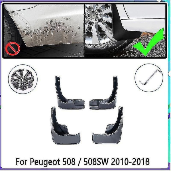 4 stänkskydd för Peugeot 508 Sw 508sw 2010~2018 Stänkskydd Stänkskydd Skärmar Stänkskydd Biltillbehör