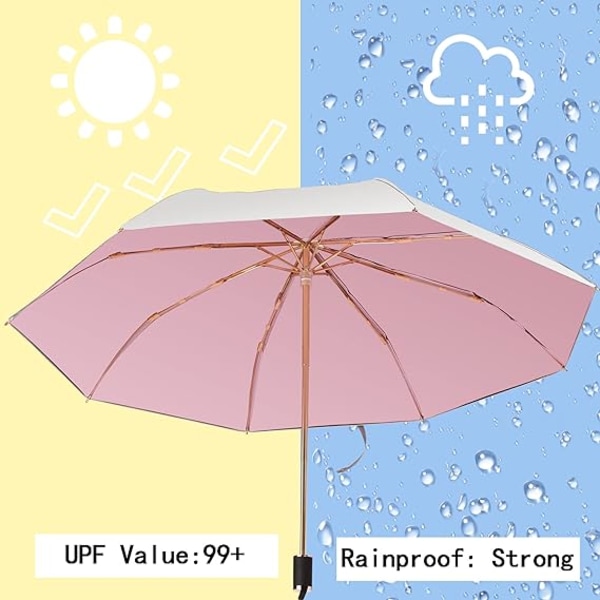 UV-suojasateenvarjo, käsivarjo, sateenkestävä UV-suojavarjo, kompakti UV-sateenvarjo