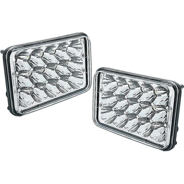 2 stk 4x6 tommers 90w LED-pærer krystallklare frontlykter rektangulære erstatnings forseglede frontlykter
