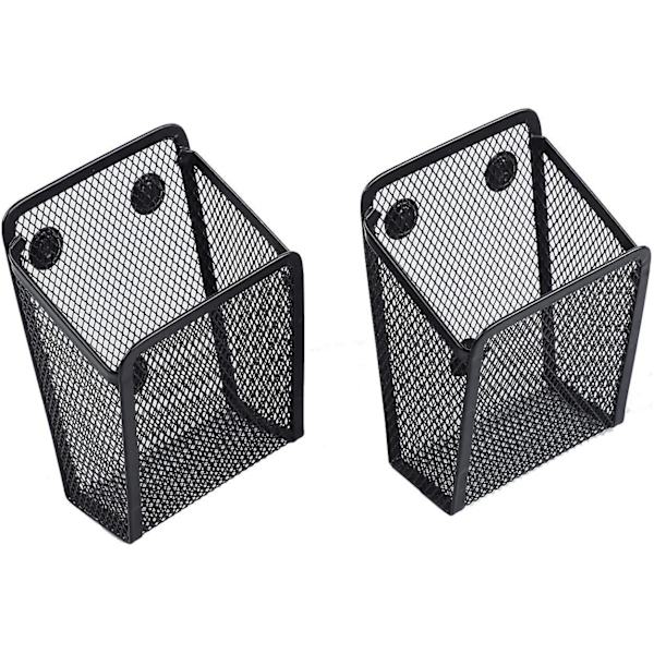 2 stk. magnetisk blyantholder, net opbevaringskurv-arrangør med ekstra stærk magnet til køleskab, whiteboard, skabstilbehør, kontorartikler