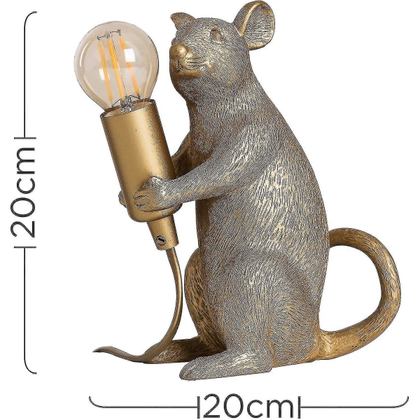 Moderne metallisk gullmalt rottedesign bordlampe dyr mus lampe Stue Spisestue Soverom Bordlampe