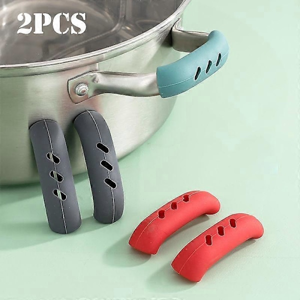 4/8/12 stk. Silikon Pannehåndtak Beskyttelse Varmeisolasjon Deksel Gryte Øreklips Sklisikker Steamer Kasserolle Pannehåndtak Holder Kjøkkenverktøy gray 12Pcs