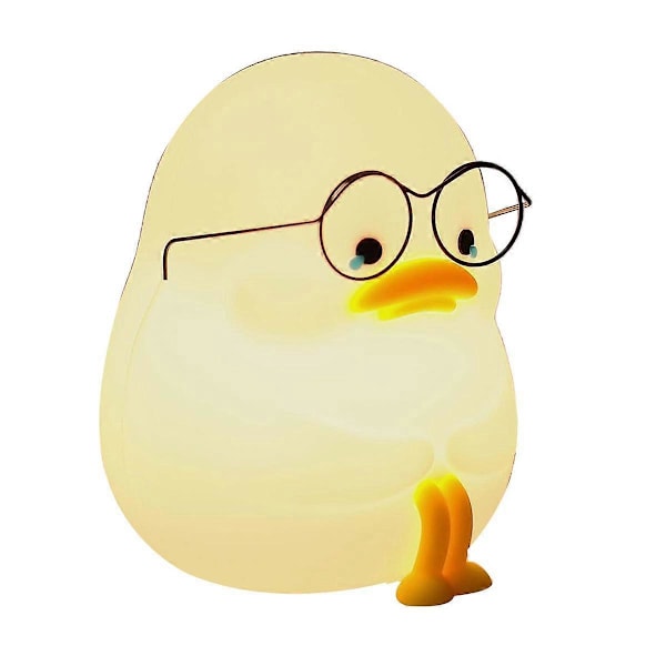 Happy Duck Natlampe til Børn, Silikone Natlampe til Børn, Sød og Dæmpbar Silikone Lampe til Ro
