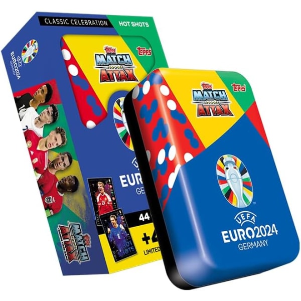 2024 Topps Match Attax Euro Cup - indeholder 44 EURO 2024 Match Attax-kort plus 4 eksklusive Hot Shots Limited Edition-kort! (Tilfældige omslag)