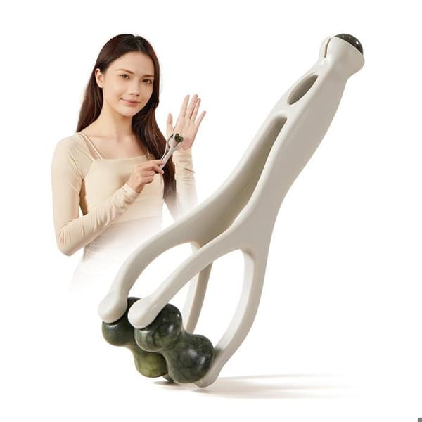 2-i-1 Jade Fingermassagerulle – Lindrer træthed, smerte og gigt (Unisex)