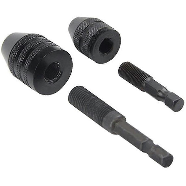 4-pack Borrchuck Snabbväxlingsadapter Mini 3-backs Borrchuck Skruvmejsel Adapter Elborr Omvandlingschuck Set