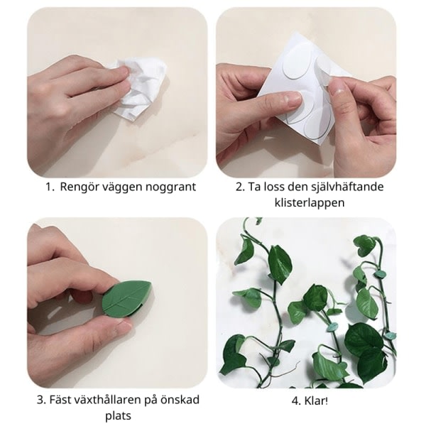 Selvklæbende planteholdere - Smarte usynlige planteclips 100-pak 100-Pack