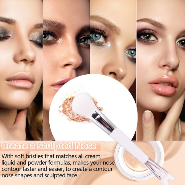 Dual-end Beauty Nese Brush U-formet makeup børste for å skulpturere og definere nesekontur 2-i-1 presisjons nesekonturbørste multifunksjonell