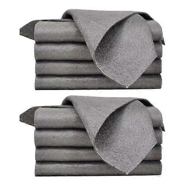 10 st Fönsterputsdukar i Glas, Streckfria, Stark Vattenabsorption, Slitstarka Mikrofiber Rengöringsdukar grey M
