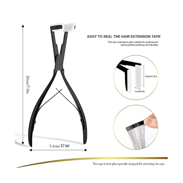 Tape In Hair Extensions Tenger Rustfritt Stål Flat Surface Extensions Tape Sealing Clamp Tenger Til